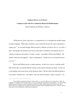 Southern Slavery As It Wasn`t