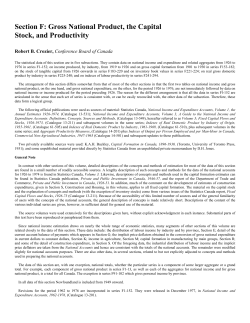 Section F: Gross National Product, the Capital Stock
