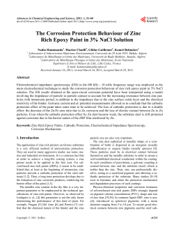 The Corrosion Protection Behaviour of Zinc Rich Epoxy Paint in 3