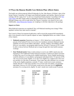 13 Ways the Baucus Health Care Reform Plan Affects States
