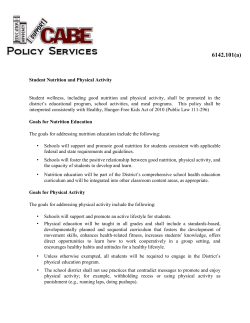 East Windsor Public Schools Wellness Policy