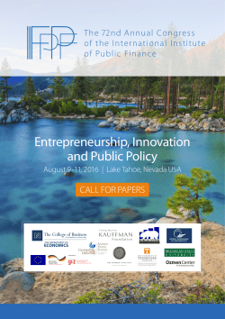 Entrepreneurship, Innovation and Public Policy