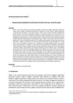 Ali Ahmed Ibrahim Ali El-Shahat 1 PRODUCTION ECONOMICS OF