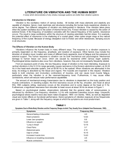 LITERATURE ON VIBRATION AND THE HUMAN BODY