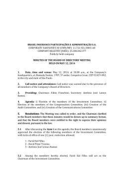 Minutes of the Board of Director`s Meeting held on 05/12/2014