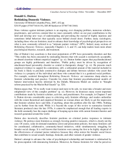 Donald G. Dutton. Rethinking Domestic Violence.