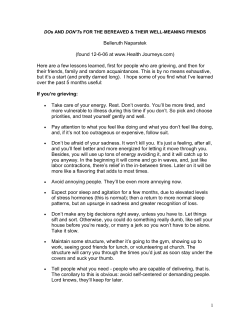 DOs AND DON`Ts FOR THE BEREAVED