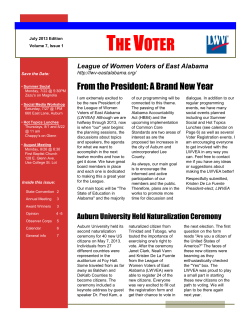 July 2013 - League of Women Voters of East Alabama