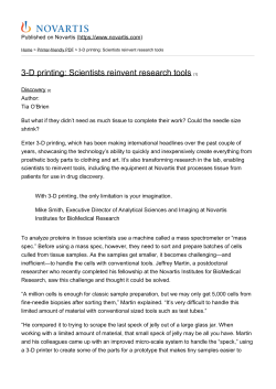 3-D printing: Scientists reinvent research tools