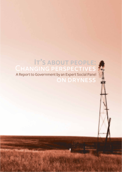 It`s about people: Changing perspectives on dryness