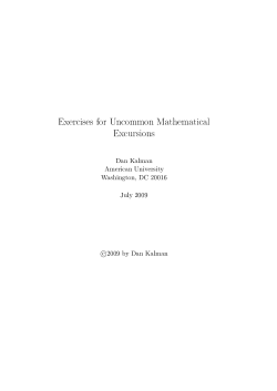 Exercises for Uncommon Mathematical Excursions