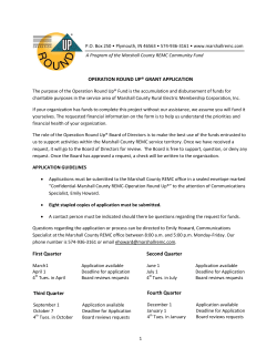 OPERATION ROUND UP&reg; GRANT APPLICATION First Quarter