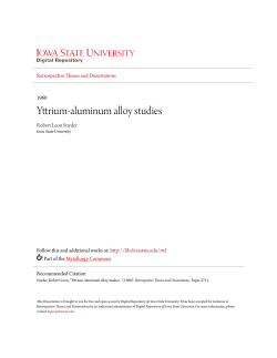 Yttrium-aluminum alloy studies - Iowa State University Digital