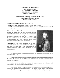English 6456 - Facultad de Humanidades, UPRRP