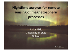 Nighttime auroras for remote sensing of magnetospheric processes