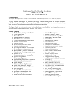 1 Polk County Sheriff`s Office Job Description 2214 Deputy Sheriff