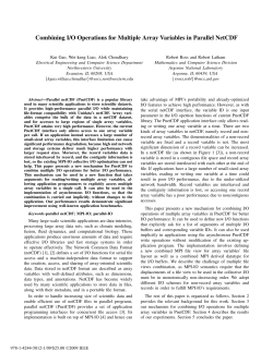 Combining I/O Operations for Multiple Array Variables in Parallel