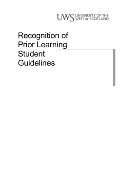 Recognition of Prior Learning Student