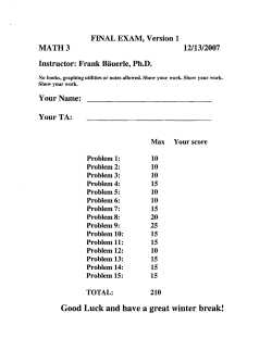 Practice Final Fall 2007