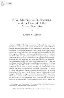 F. W. Murnau, C. D. Friedrich, and the Conceit of the Absent Spectator