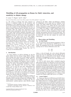 Modelling of rift propagation on Ronne Ice Shelf