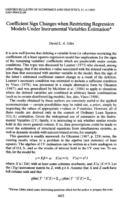 Coefficient Sign Changes when Restricting Regression Models