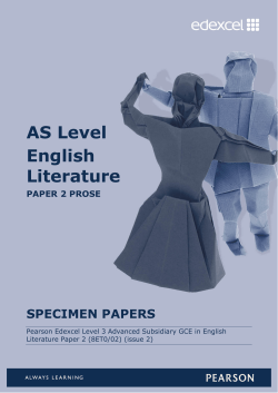 AS Level English Literature - Edexcel