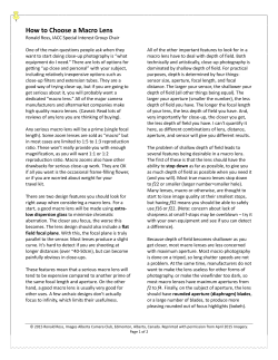 How to Choose a Macro Lens - Images Alberta Camera Club