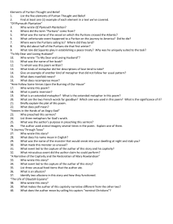 Elements of Puritan Thought and Belief 2.