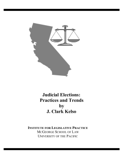 "Judicial Elections: Practices and Trends," by J. Clark Kelso