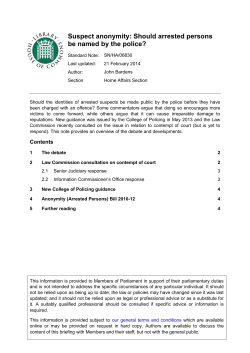 Suspect anonymity: Should arrested persons be