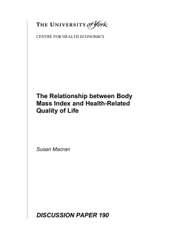 DP190 - The Relationship between Body Mass Index and Health