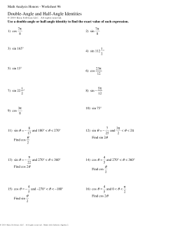 Double-Angle and Half