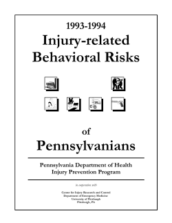 Injury-related Behavioral Risks Pennsylvanians
