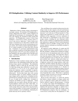 I/O Deduplication: Utilizing Content Similarity to Improve I
