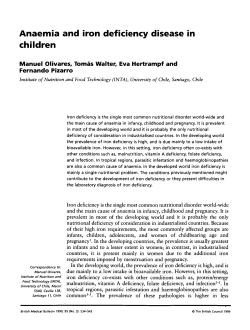 Anaemia and iron deficiency disease in children
