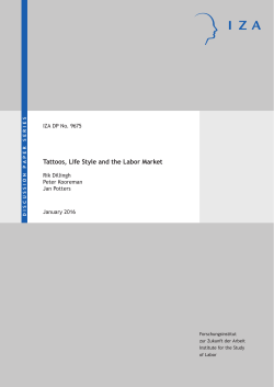 Tattoos, Life Style and the Labor Market
