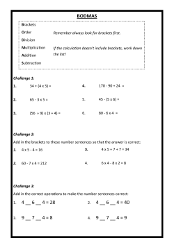 BODMAS homework 2017 - Hollington Primary Academy