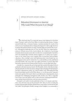 Education Governance in America