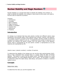 Nuclear Stability and Magic Numbers