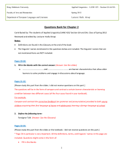 Questions Bank for Chapter 2
