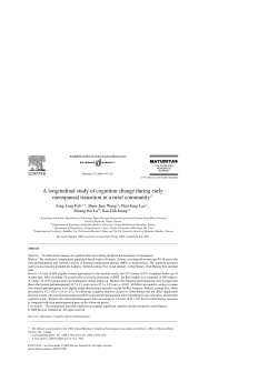 A longitudinal study of cognition