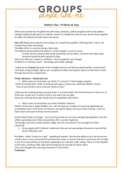 Mother`s Day &ndash; Ps Maree de Jong