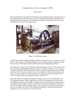 Golding`s Horse Power Computer (1908)