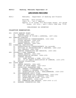 archives record - Nebraska State Historical Society