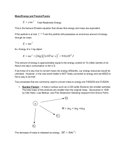 Mass and Energy - De Anza College