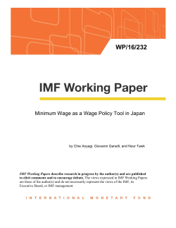 Minimum Wage as a Wage Policy Tool in Japan