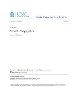 School Desegregation - Carolina Law Scholarship Repository