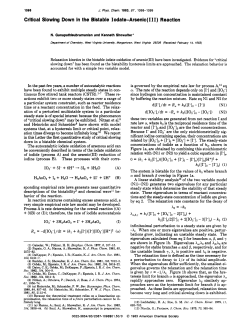 Critical Slowing Down in the Bistable Iodate