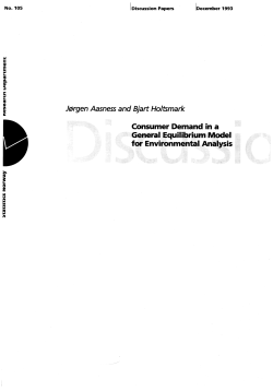 Consumer Demand in a General Equilibrium Model for